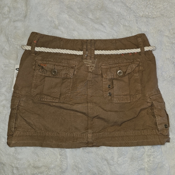 NWT! Y2k Mini Skirt Cargo Old Navy Ultra Low Waist Khaki Rope Belt 2000s NEW - Picture 9 of 16